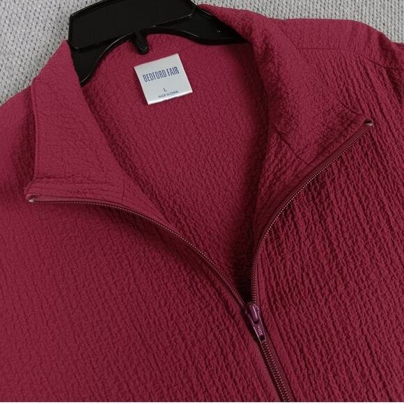 Bedford Fair Vintage Track Suit Set Womens Large Maroon Crepe Fabric Fall Casual - Picture 4 of 16